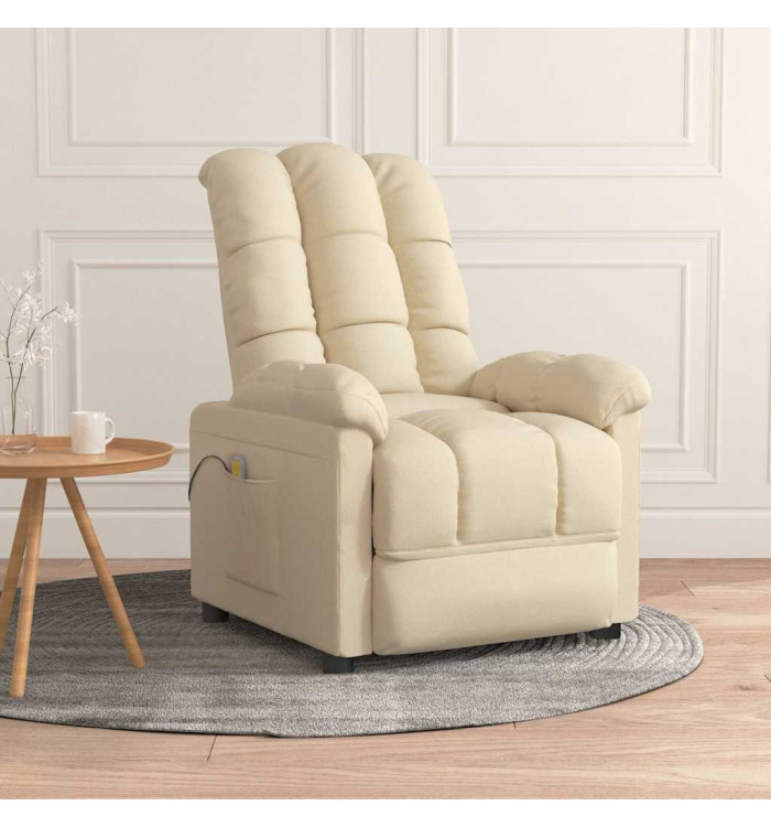 Fauteuil de massage Crème Tissu | Mobilier & Déco