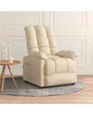 Fauteuil de massage Crème Tissu | Mobilier & Déco