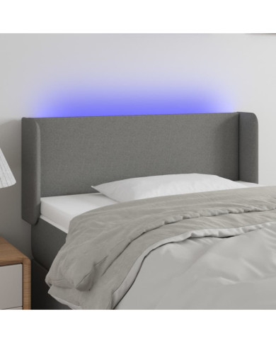 Tête de lit à LED Gris foncé 93x16x78/88 cm Tissu | Mobilier & Déco