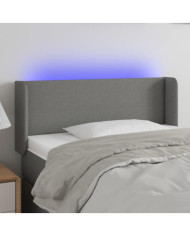 Tête de lit à LED Gris foncé 93x16x78/88 cm Tissu | Mobilier & Déco