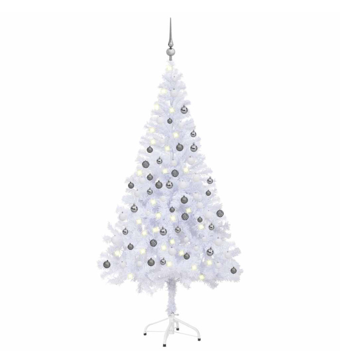 Arbre de Noël artificiel pré-éclairé/boules 150 cm 380 branches | Mobilier & Déco