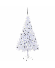 Arbre de Noël artificiel pré-éclairé/boules 150 cm 380 branches | Mobilier & Déco