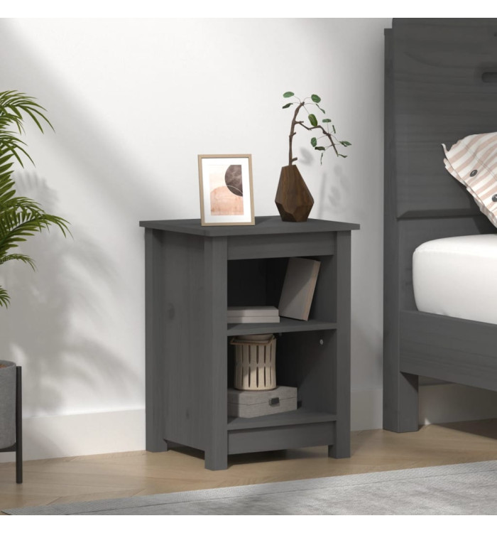 Table de chevet Gris 40x35x55 cm Bois de pin solide | Mobilier & Déco