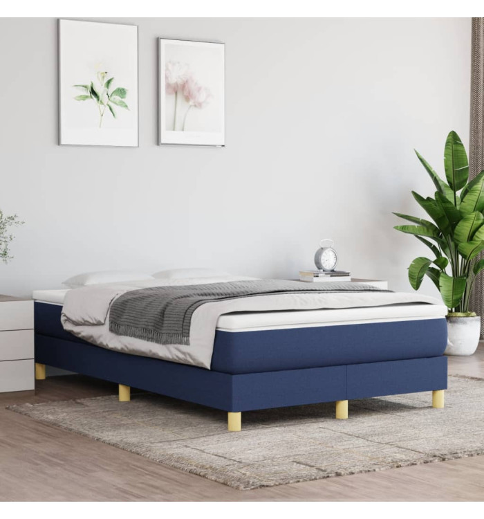 Cadre de lit sans matelas bleu 120x200 cm tissu | Mobilier & Déco