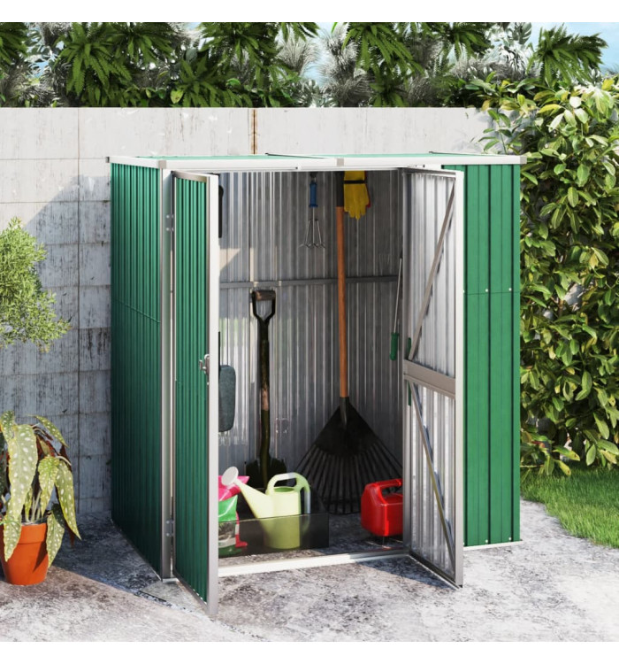 Abri à outils de jardin vert 161x89x161 cm acier galvanisé | Mobilier & Déco
