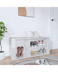 Armoire à chaussure Blanc brillant 100x35x45 cm Bois ingénierie | Mobilier & Déco