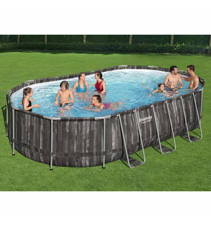 Bestway Ensemble de piscine Power Steel Ovale 488x305x107 cm | Mobilier & Déco