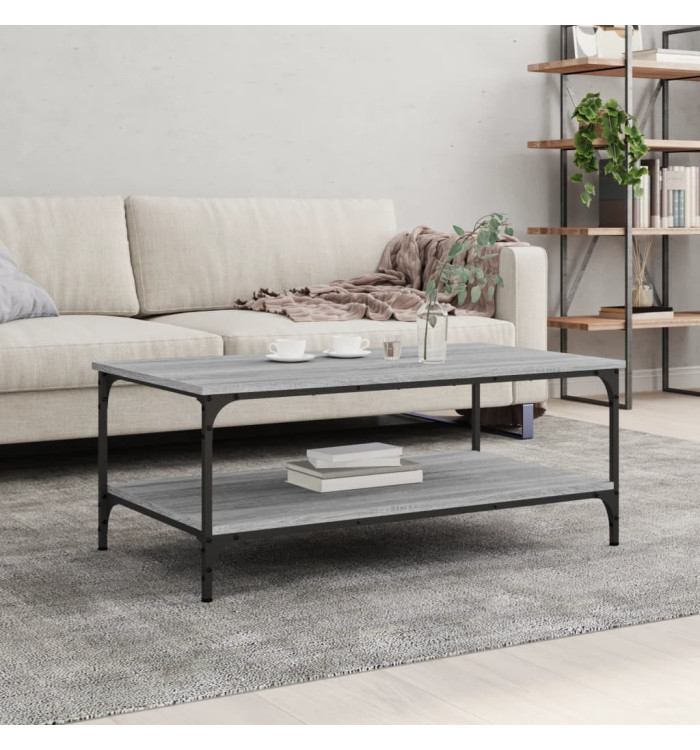 Table basse sonoma gris 100x55x40 cm bois d'ingénierie | Mobilier & Déco