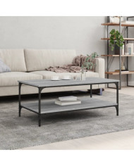 Table basse sonoma gris 100x55x40 cm bois d'ingénierie | Mobilier & Déco
