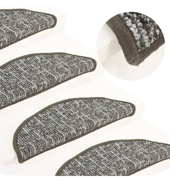 Tapis de marches d'escalier 15 pcs Anthracite 56x17x3 cm | Mobilier & Déco