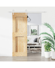 Porte coulissante et kit de quincaillerie 70x210 cm pin massif | Mobilier & Déco