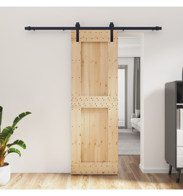 Porte coulissante et kit de quincaillerie 70x210 cm pin massif | Mobilier & Déco