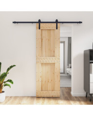 Porte coulissante et kit de quincaillerie 70x210 cm pin massif | Mobilier & Déco