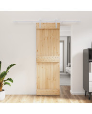 Porte coulissante et kit de quincaillerie 70x210 cm pin massif | Mobilier & Déco