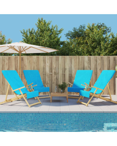 Serviettes de plage 4 pcs turquoise 60x135 cm tissu 400 GSM | Mobilier & Déco