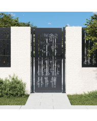 Portail de jardin anthracite 105x180 cm acier design de bambou | Mobilier & Déco