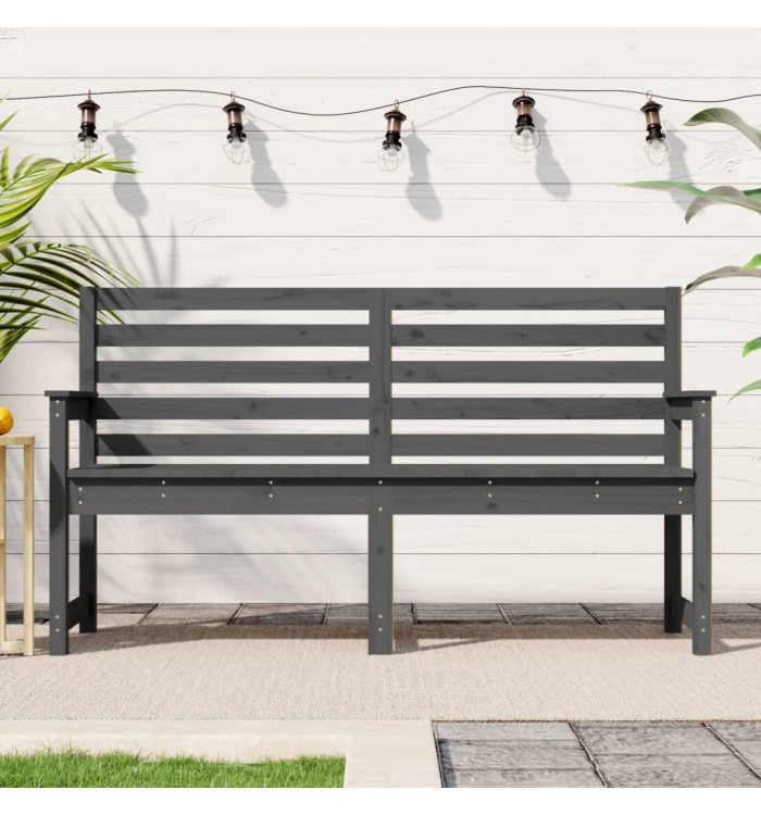Banc de jardin gris 159,5x48x91,5 cm bois massif de pin | Mobilier & Déco
