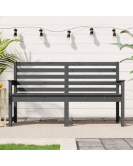 Banc de jardin gris 159,5x48x91,5 cm bois massif de pin | Mobilier & Déco