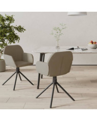 Chaises pivotantes à manger lot de 2 Gris clair Velours | Mobilier & Déco