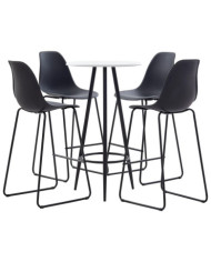 Ensemble de bar 5 pcs Plastique Noir | Mobilier & Déco