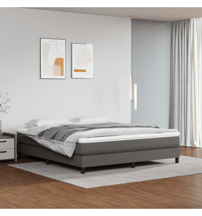 Matelas de lit à ressorts ensachés Gris 160x200x20cm Similicuir | Mobilier & Déco