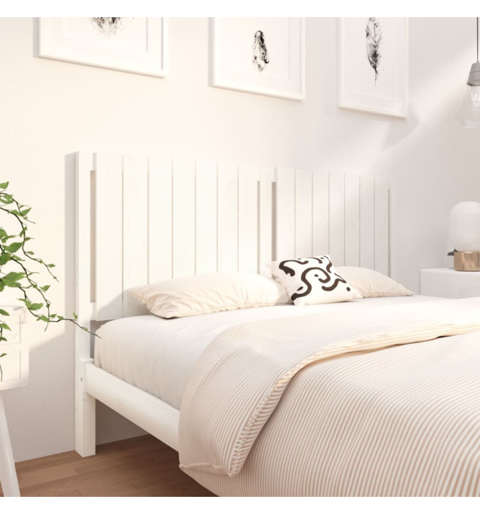 Tête de lit blanc 155,5x4x100 cm bois massif de pin | Mobilier & Déco