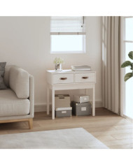 Table console Blanc 76,5x40x75 cm Bois massif de pin | Mobilier & Déco