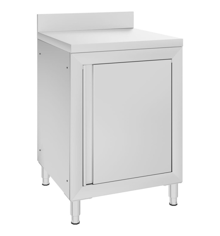 Table de travail commerciale avec armoire 60x60x96 cm Inox | Mobilier & Déco