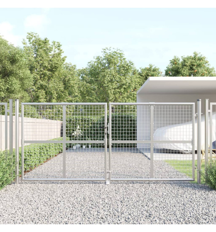 Portal de jardin maille argenté 300x175 cm acier galvanisé | Mobilier & Déco