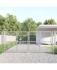 Portal de jardin maille argenté 300x175 cm acier galvanisé | Mobilier & Déco