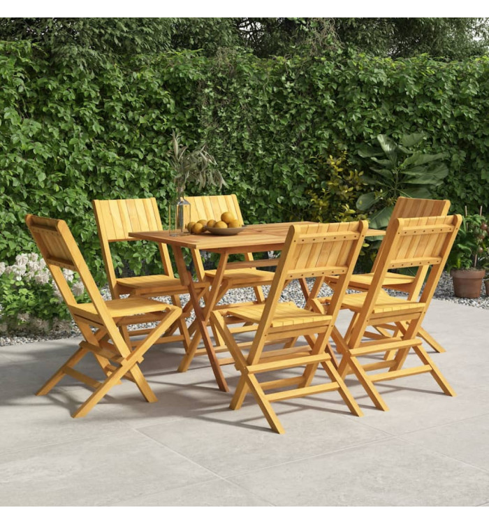 Chaises de jardin pliantes lot de 6 47x61x90cm bois massif teck | Mobilier & Déco