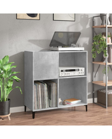Armoire à disques gris béton 84,5x38x89 cm bois d'ingénierie | Mobilier & Déco