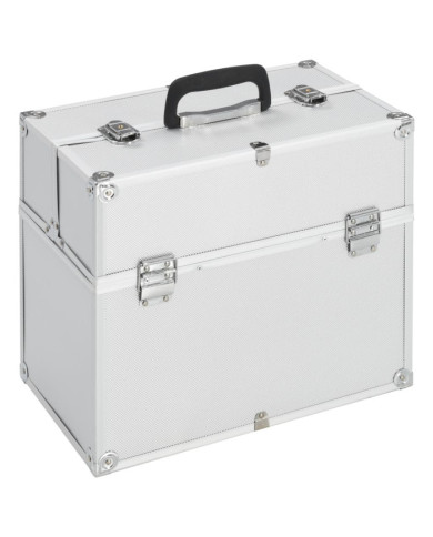 Mallette à maquillage 38x23x34 cm argenté aluminium | Mobilier & Déco