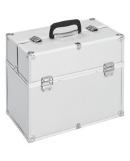 Mallette à maquillage 38x23x34 cm argenté aluminium | Mobilier & Déco