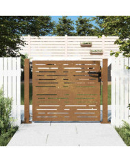 Portail de jardin 105x80 cm acier corten conception de carré | Mobilier & Déco