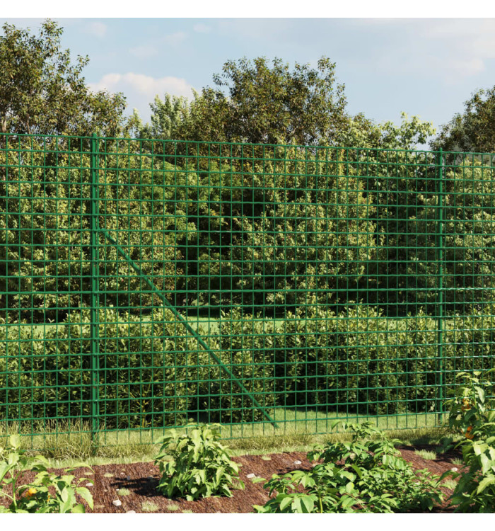 Clôture en treillis métallique avec bride vert 1,4x25 m | Mobilier & Déco