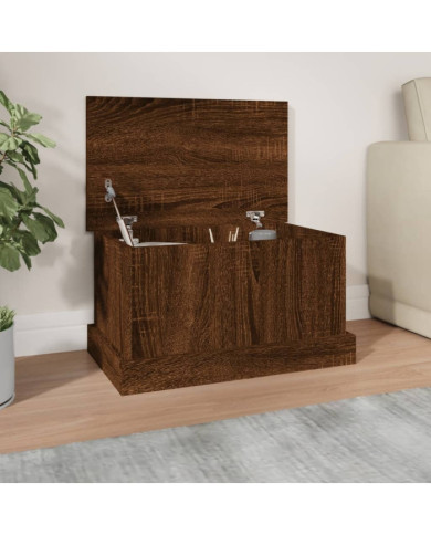 Boîte de rangement chêne marron 50x30x28 cm bois d'ingénierie | Mobilier & Déco