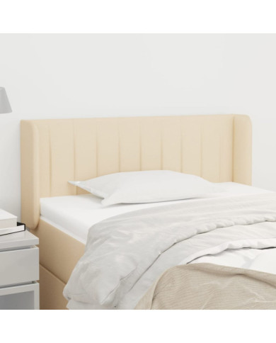 Tête de lit avec oreilles Crème 93x16x78/88 cm Tissu | Mobilier & Déco