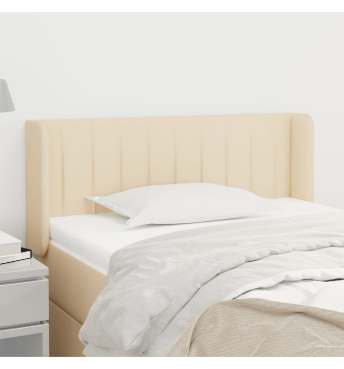 Tête de lit avec oreilles Crème 93x16x78/88 cm Tissu | Mobilier & Déco