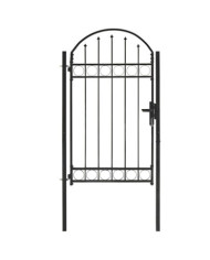 Portail de jardin avec dessus arqué Acier 100 x 175 cm Noir | Mobilier & Déco