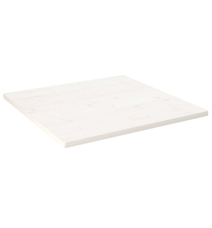 Dessus de table blanc 80x80x2,5 cm bois de pin massif | Mobilier & Déco