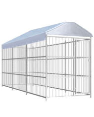 Chenil d'extérieur avec toit pour chiens 450 x 150 x 200 cm | Mobilier & Déco