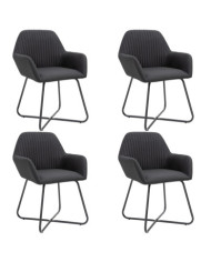 Chaises à manger lot de 4 noir tissu | Mobilier & Déco