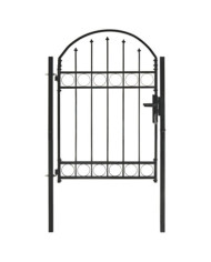 Portail de jardin avec dessus arqué Acier 100 x 125 cm Noir | Mobilier & Déco