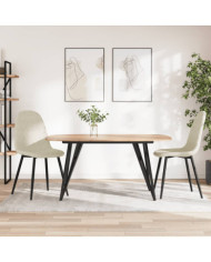 Chaises à manger lot de 2 crème velours | Mobilier & Déco