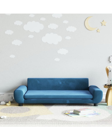 Canapé pour enfants bleu 100x54x33 cm velours | Mobilier & Déco