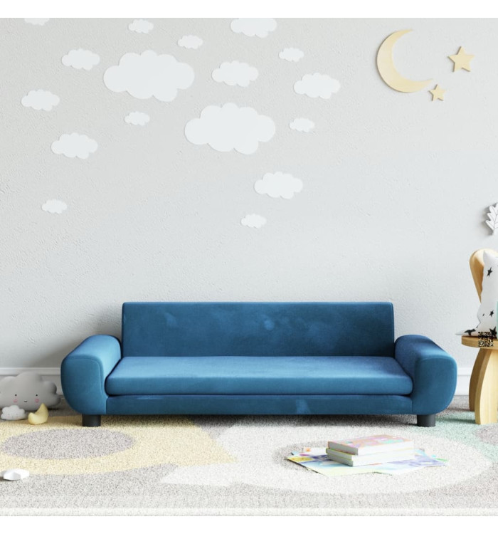 Canapé pour enfants bleu 100x54x33 cm velours | Mobilier & Déco