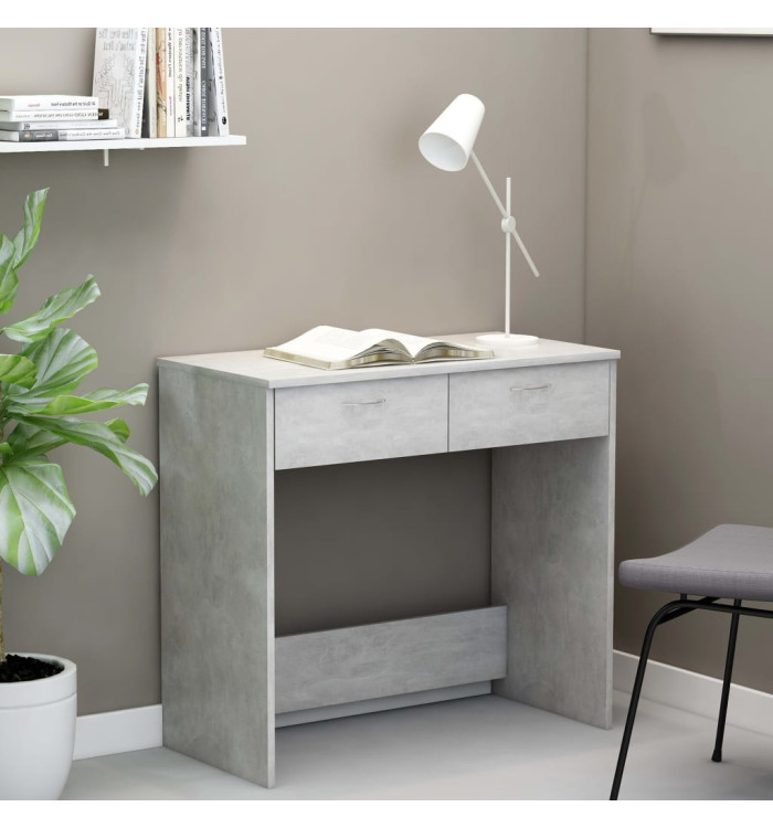 Bureau Gris béton 80x40x75 cm Bois d’ingénierie | Mobilier & Déco