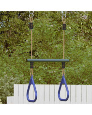 Barre de trapèze et anneaux de gymnastique d'enfants acier | Mobilier & Déco
