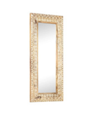 Miroir sculpté à la main 110x50x2,6 cm Bois de manguier solide | Mobilier & Déco